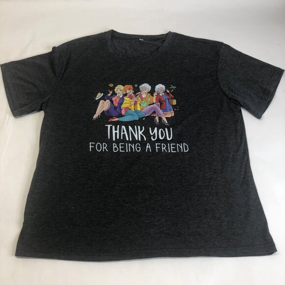 Tops - Thank you for Being A Friend Golden Girl Graphic Dark Gray Size XL‎ T-Shirt